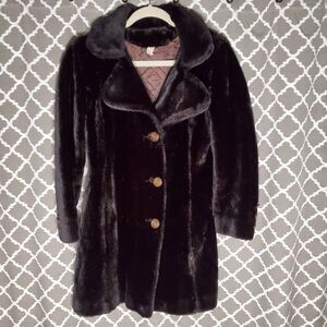 VINTAGE 60's Glenbrooke Brown Faux Fur Jacket 10